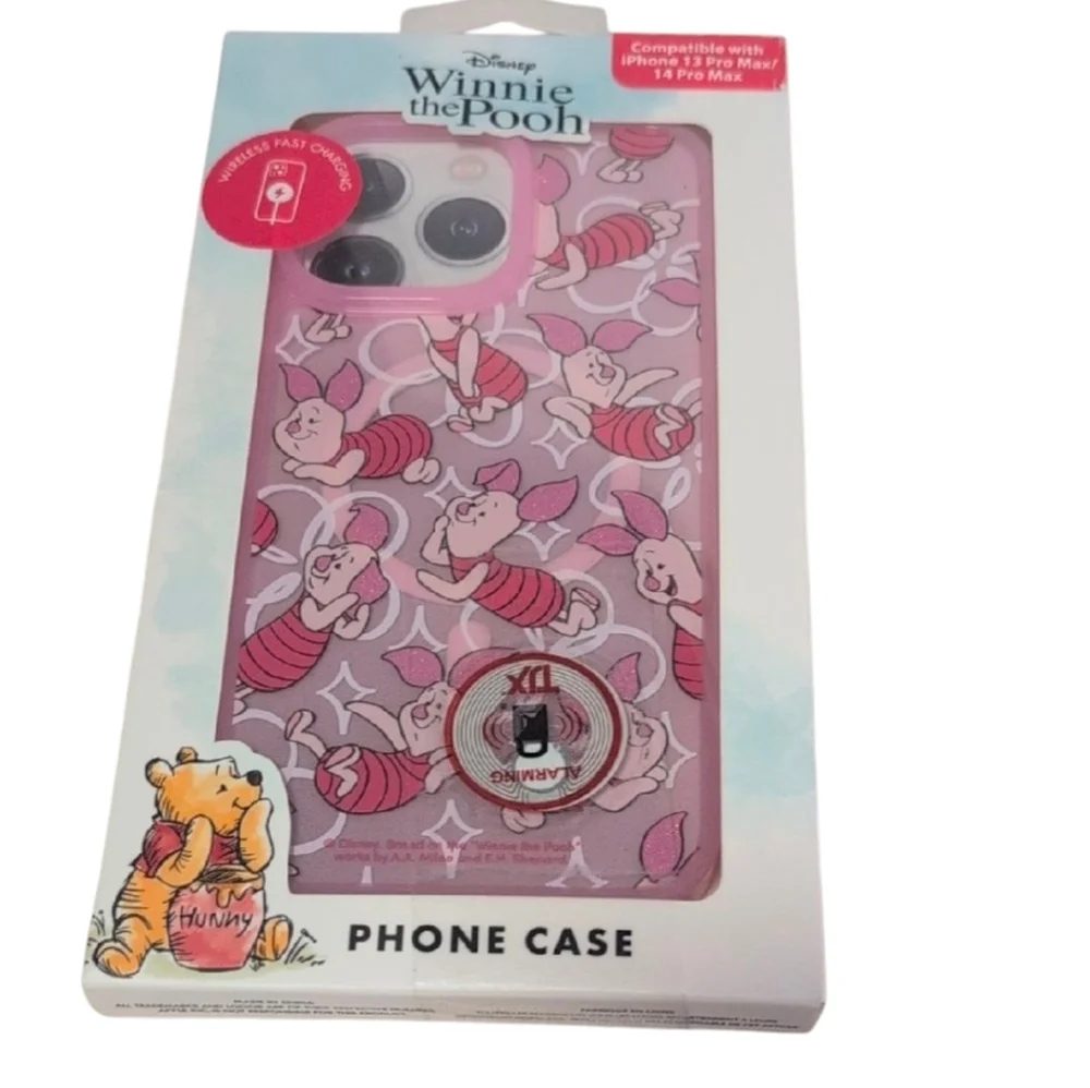 Disney Pink Winnie the Pooh iPhone 13/14 Pro Max Phone Case Piglet